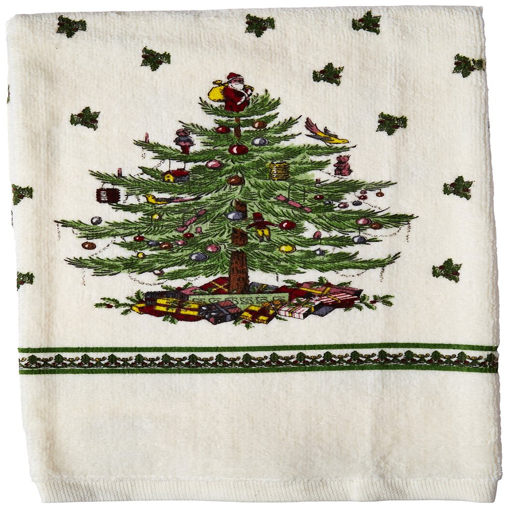 Spode - Fabric Tablecloth, Kitchen Table Accessories, Holiday Home Decor (Spode Christmas Tree Collection, 60" x 102")