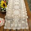 kilofly Handmade Crochet Lace Rectangular Table Runner 15 x 36 Inch, Beige view 2