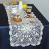 kilofly Handmade Crochet Lace Rectangular Table Runner 15 x 36 Inch, Beige view 3