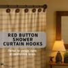 Park Designs Red Button Shower Curtain Hooks | Decorative Country Style Bathroom Curtain Rings Set of 12 | Resin Accent with Chrome-Plated Hooks | Farmhouse Shower Hook Set | Durable & Easy to Install view 2