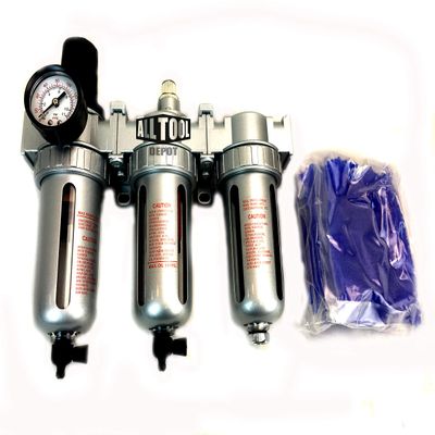 1/2" COMPRESSED AIR PARTICULATE FILTER WATER TRAP/PRESSURE REGULATOR/DESICCANT AIR DRYER/COALESCING FILTER FOR COMPRESSED AIR SYSTEMS GREAT FOR PLASMA CUTTER