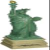10 Inch Statue of Liberty Statue, Green with Brown New York Base Statues view 1