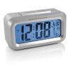 Westclox Alarm Clock with Large Digital Display and Blue Backlight on Demand, Westclox Alarm Clock, Month/Date and Temperature Display with Ascending 5 Minute Snooze Alarm, Silver view 1