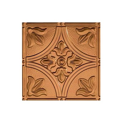 FASDE Traditional Style/Pattern 2 Decorative Vinyl Glue Up Ceiling Panel in Antique Bronze (12X12 Inch Sample)
