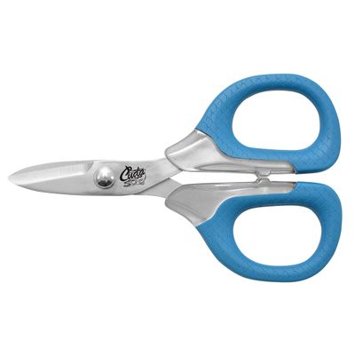 CUDA 5.5" Large Braid Shear | Durable Fishing Braid, Mono & Fluorocarbon Cutter for Saltwater & Freshwater with Dual Serrated Blades & Oversized Non-Slip Comfort Bows