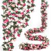 Miracliy 5Pcs 41FT Pink Flower Garland Artificial Rose Arch Vines Fake Spring Floral Garland for Flower Wall Backdrop Wedding Mothers Day Garden Tea Party Decoration view 1