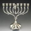 Silver Plated 9.5" Tall Hanukkah Menorah for Candle or Oil use view 1