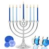 The Dreidel Company Hanukkah Menorah with Traditional Star Polished Aluminum Finish, Full Size 7 Inches Tall view 3