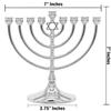 The Dreidel Company Hanukkah Menorah with Traditional Star Polished Aluminum Finish, Full Size 7 Inches Tall view 4
