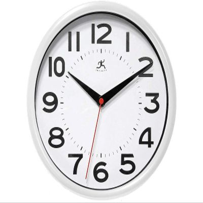 Infinity Instruments Metro White 9-Inch Resin Wall Clock