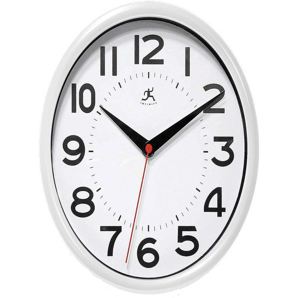 Infinity Instruments Metro White 9-Inch Resin Wall Clock