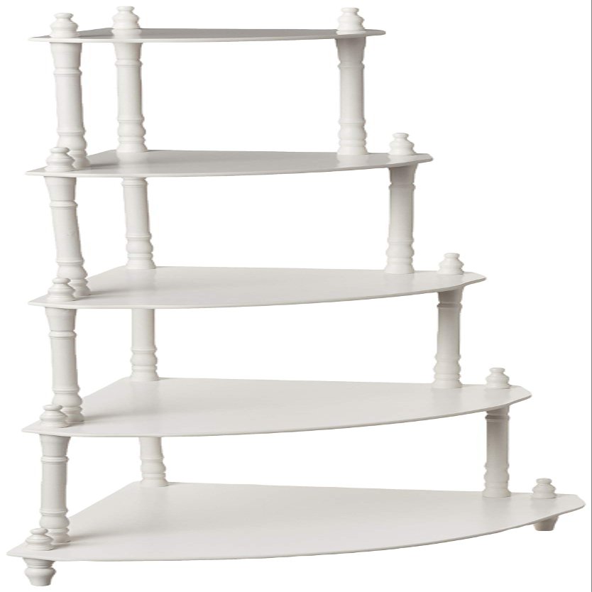 Frenchi Home Furnishing 5-Tier Corner Stand, White