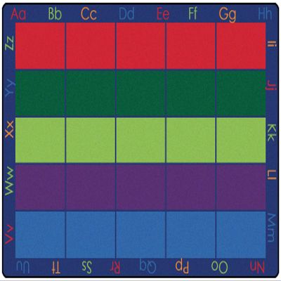 Carpets for Kids 8600 Colorful Places Seating Striped Classroom Rug 6ft x 9ft Rectangle Multi Color