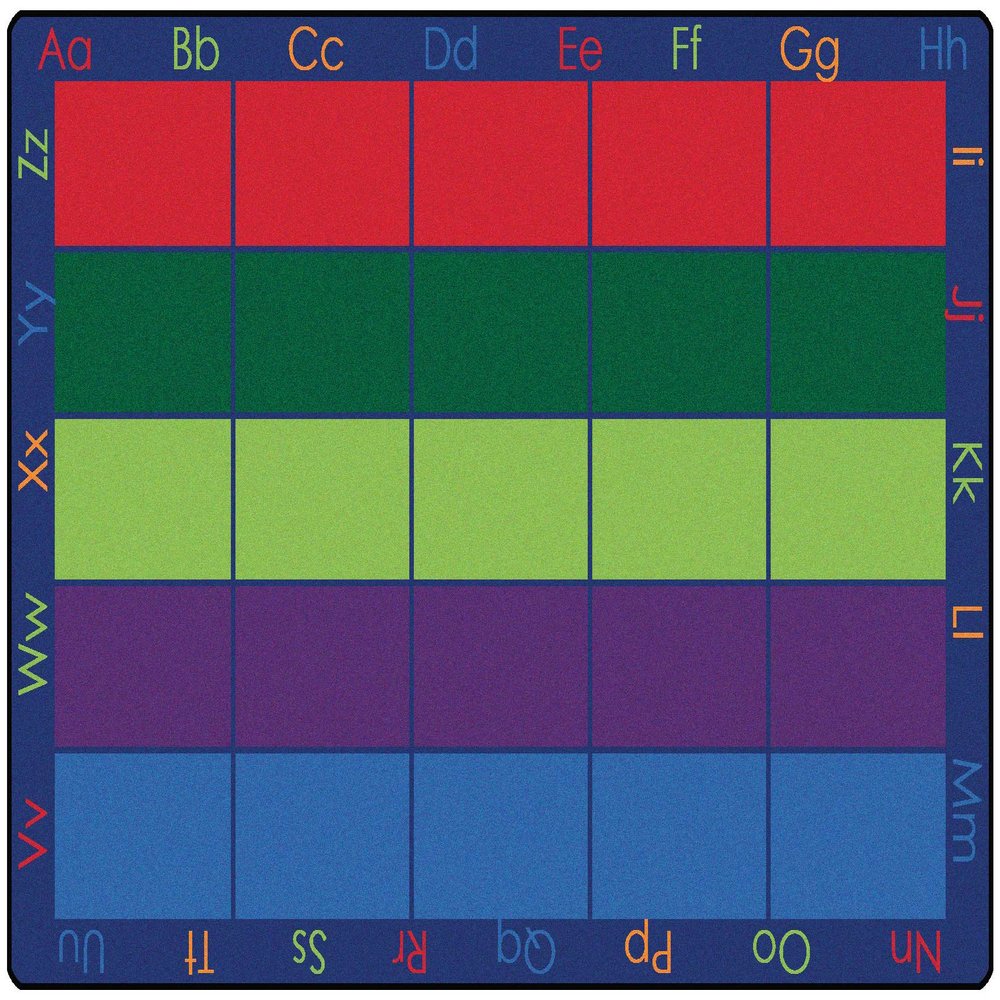 Carpets for Kids 8600 Colorful Places Seating Striped Classroom Rug 6ft x 9ft Rectangle Multi Color