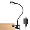LEPOWER Clip on Light/Reading Lights/Book Light/Desk Lamp Color Changeable/Night Lights Clip on for Desk, Bed Headboard and Computers, Adapter Included (Black) view 1