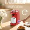 CHULUX Mini Coffee Maker for K Capsule, Single Serve Coffee Maker for One Cup Americano, Lightweight Pod Coffee Machine, Red view 3
