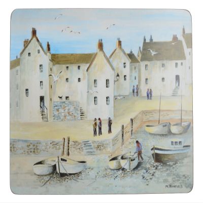 Creative Tops 5169621 Cornish Harbour 6-Piece Set of Cork Backed Placemats by, 30 x 22.8 cm (12" x 9"), Blue, Medium Placemats
