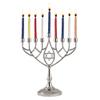 Traditional Classic Geometric Hanukkah Menorah 9" Silver Plated Chanukah Candle Minorah Fits Standard Hanukah Candles by Zion Judaica view 2