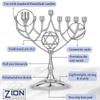 Traditional Classic Geometric Hanukkah Menorah 9" Silver Plated Chanukah Candle Minorah Fits Standard Hanukah Candles by Zion Judaica view 4