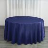 BalsaCircle 120 inch Navy Blue Satin Round Tablecloth Table Cover Linens for Wedding Table Cloth Party Reception Events Kitchen Dining view 1
