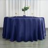 BalsaCircle 120 inch Navy Blue Satin Round Tablecloth Table Cover Linens for Wedding Table Cloth Party Reception Events Kitchen Dining view 2