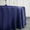 BalsaCircle 120 inch Navy Blue Satin Round Tablecloth Table Cover Linens for Wedding Table Cloth Party Reception Events Kitchen Dining view 4