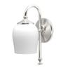 Gatco 1621 Tavern Single Sconce, Satin Nickel | Wall Mount Bathroom Vanity Light With Frosted Glass | 4.75"W X 11.13"H Indoor 1-Light Fixture |Mount Upward or Downward view 1