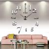 CoZroom Large DIY 3D Frameless Silver Wall Clock  Oversized Modern Decor for Living Room, Stylish Metallic Design, Perfect for Home and Office view 1
