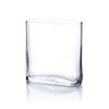 WGV Tall Rectangle Block Vase, Width 3", Length 7", Height 8", Clear Round Glass Floral Container Wedding Party Event Home Office Decor, 1 Piece view 1