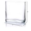 WGV Tall Rectangle Block Vase, Width 3", Length 7", Height 8", Clear Round Glass Floral Container Wedding Party Event Home Office Decor, 1 Piece view 4