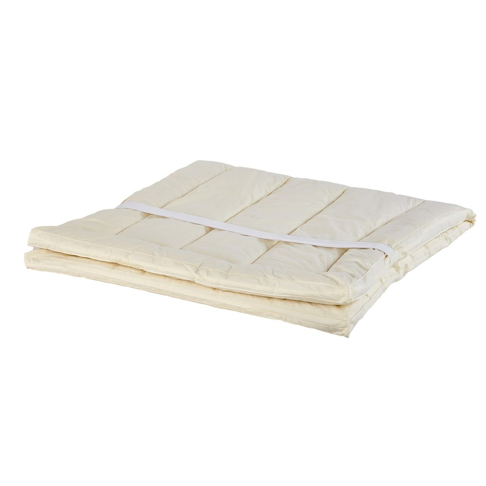 Sleep & Beyond My Topper Wool Mattress Topper - Year -Round Comfort Cotton Percale Cover - Washable Breathable Pressure Relief Long -Lasting Cozy Sleep - Ivory - Twin 39x76 inch