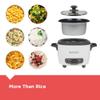 BLACK+DECKER 3-Cup Rice Cooker, RC503, 1.5-cup Uncooked Rice, Steaming Basket, Removable Non-Stick Bowl, One Touch, White view 4