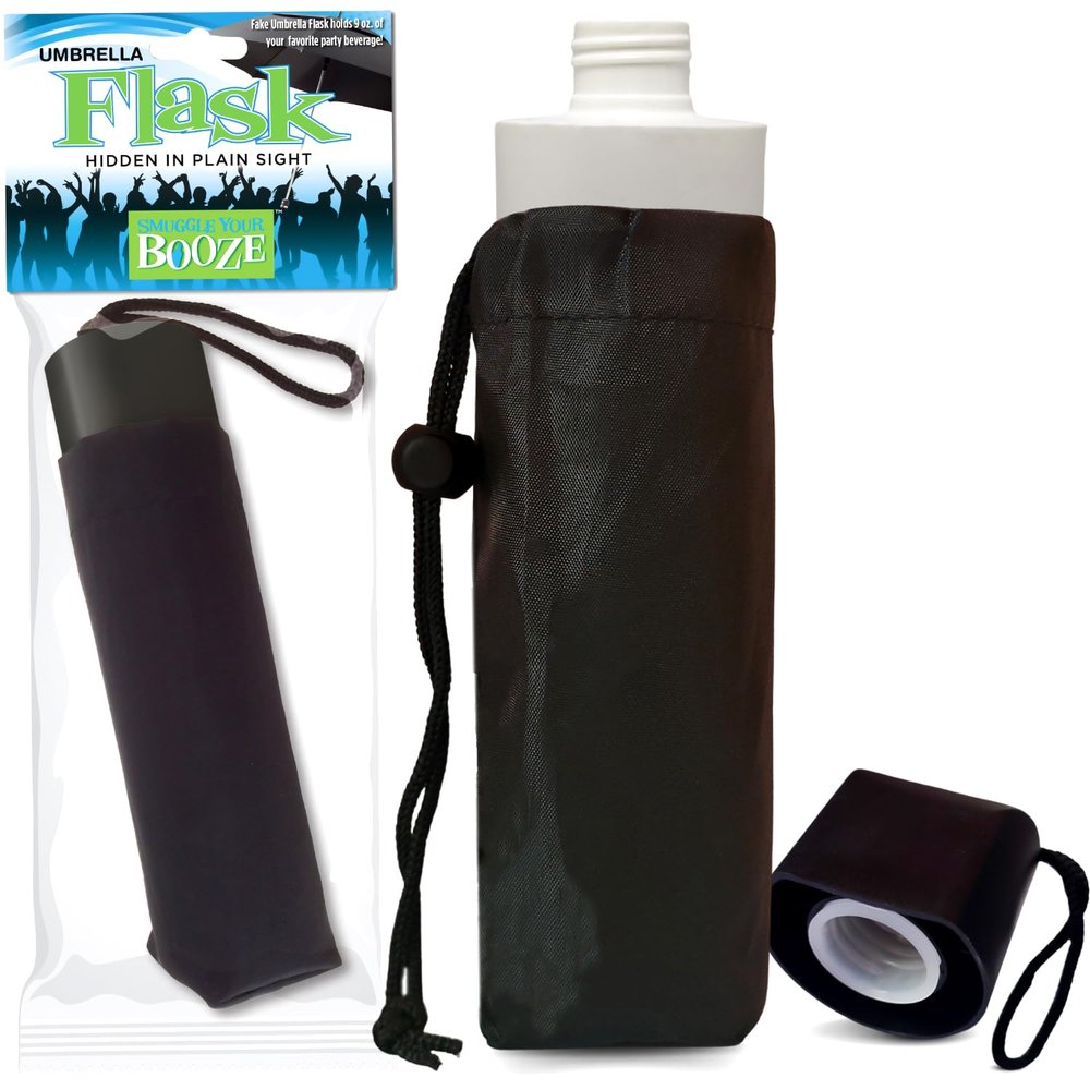 Smuggle Your Booze 9 Oz. Hidden Flask Umbrella