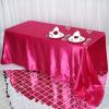 BalsaCircle 90x132 inch Fuchsia Satin Rectangle Tablecloth Table Cover Linens for Wedding Table Cloth Party Reception Events Kitchen Dining view 1