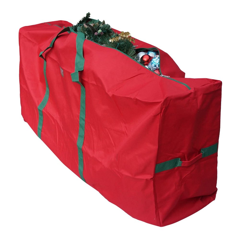 K-Cliffs Extra Large Christmas Tree Storage Bag Heavy Duty X'Mas Holiday Decoration Duffel Fits 9 ft Artificial Trees Durable Quality 65" x 30" x 15" Red