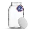 FastRack 1 Gallon Wide Mason Jar with White Airtight Lid | Regular Glass Canisters with Airtight Lids | Large Mouth Glass Jar for Food Storage, Canning, Fermentation, Pickling view 1