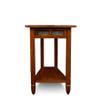 Leick Home Slate End Table, Solid Wood, Narrow Wedge Shape, Slate Tile Insets, Bottom Display Shelf, Easy-Assembly, Rustic Oak, 23.5 in. L x 17 in. W x 24 in. H, 10056 view 3