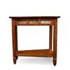 Leick Home Slate End Table, Solid Wood, Narrow Wedge Shape, Slate Tile Insets, Bottom Display Shelf, Easy-Assembly, Rustic Oak, 23.5 in. L x 17 in. W x 24 in. H, 10056 view 4