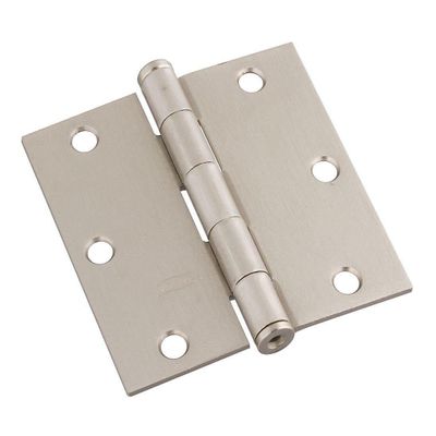 National Hardware N830-248 3-1/2 Sqaure Corners Satin Nickel Door Hinge