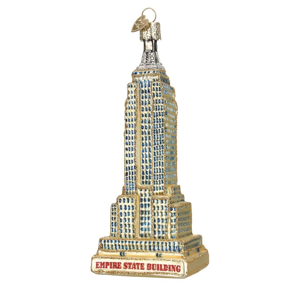 Old World Christmas Empire State Building Glass Blown Ornament for Christmas Tree, Handcrafted Holiday Decoration, Landmark Collection