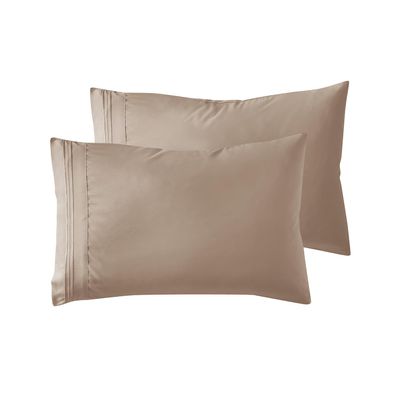 Nestl Taupe King Pillow Cases 2  Soft King Size Pillow Case, 1800 Brushed Microfiber Pillowcases, Envelope Closure Pillowcase, King Pillow Covers, King Size Pillow Cases Set of 2, 20x40 Inches
