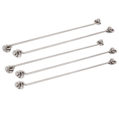 uxcell 400mm Stainless Steel Cabin Hooks Eye Latch Door Gate Swivel Window Hook with Mounting Screws 5pcs