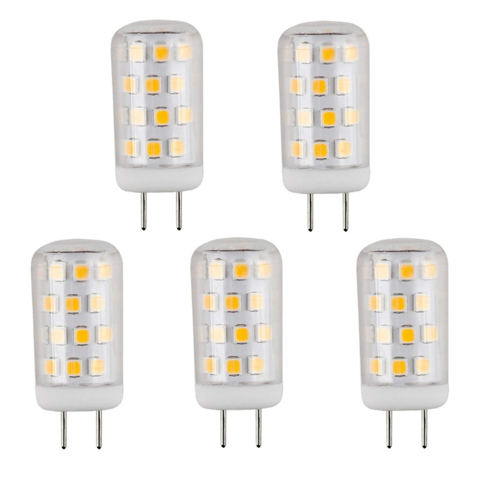 CBconcept UL-Listed, JCD 120 Volt GY6.35 LED Light Bulb, 5-Pack, 3 Watt, 330 Lumen, Warm White 3000K, 360 Beam Angle, 35W Equivalent, G6.35/GY6.35 Halogen/Xenon/Incandescent Replacement Bulb