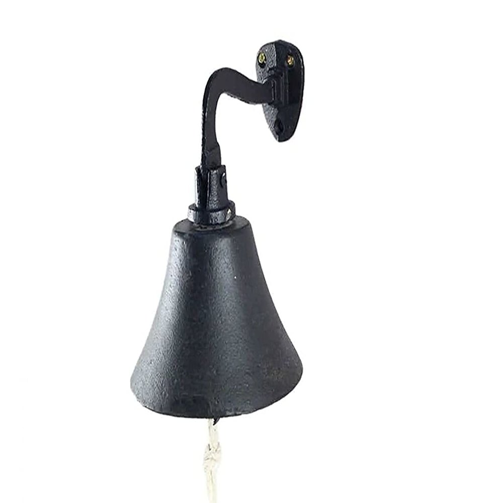 Rustic Black Cast Iron Hanging Ship's Bell 6 Inch - Captains Bell - Rustic Wall Art