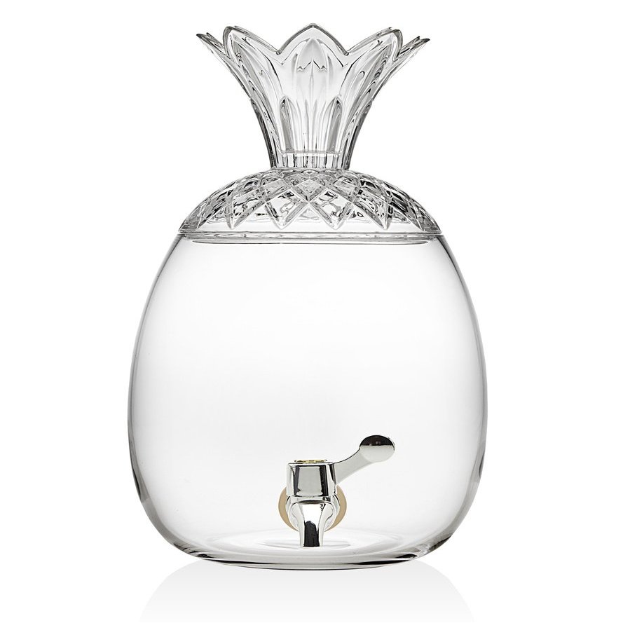 Godinger Glass Pineapple Large Drink Beverage Dispenser with Easy Push Spigot (1 Gallon)-Perfect Holiday Gift!