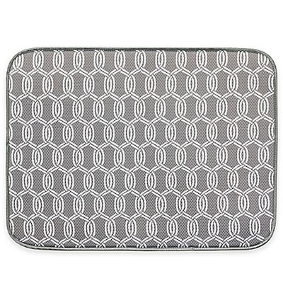 The Original Dish Drying Mat XL Double Trellis Grey 18" X 24" Reversible