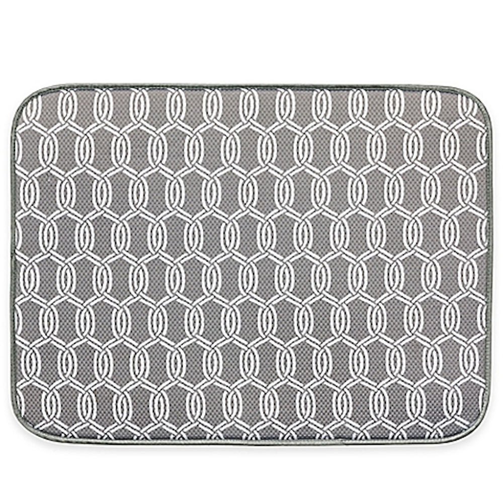 The Original Dish Drying Mat XL Double Trellis Grey 18" X 24" Reversible