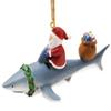 Cape Shore Santa Riding Shark Ornament view 1