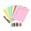 Get Orange DIY Paper Photo Frame Wall Deco with Mini Clothespins and Stickers - Fits 4"x 6" Pictures (multicolor) view 1