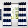 DriftAway Navy Striped Room Darkening Curtains Patriotic Horizontal Stripe Classic Grommet Drapes for Bedroom Living Room Thermal Insulated Panels for Boys Kids Holidays July 4th Labor Day view 1